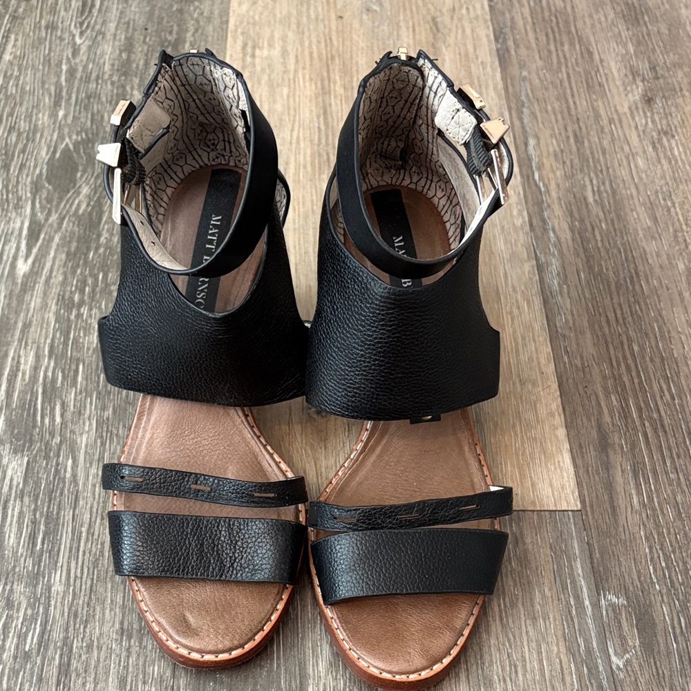 Matt Bernson Black Leather Sandals